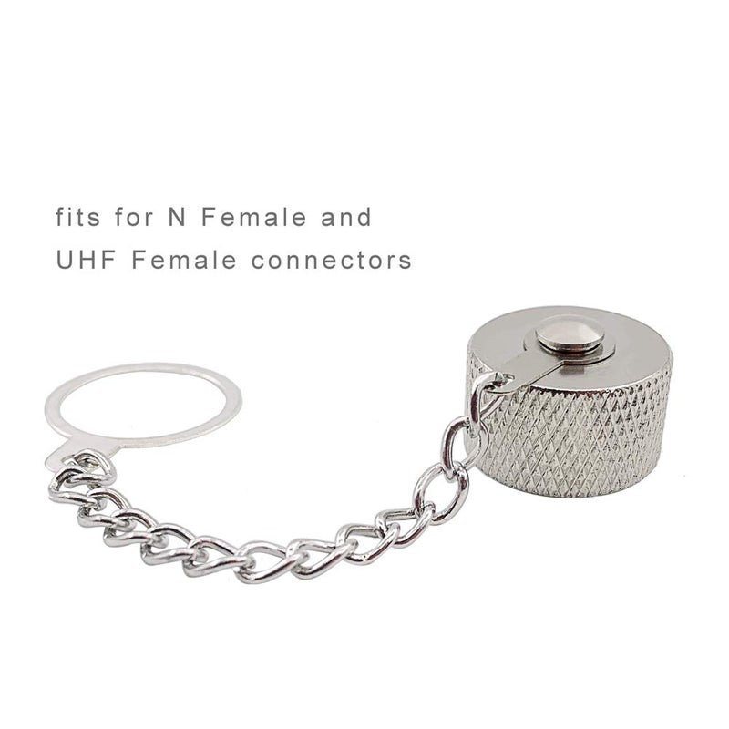 eifagur (Pack of 10) Protective Cover Dust Cap with Chain for N Type Female and UHF Female SO-239 Connector Adapter - Image 3